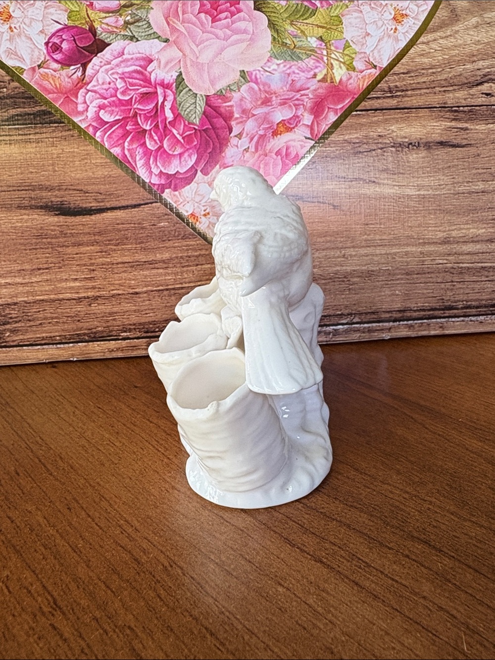 Vintage White Ceramic Bird and Tree Trunk Lipstick Holder 1950s - Picture 5 of 6